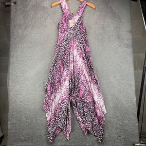 NWD New Woman Design Pink Animal Leopard Print Handkerchief Hem Dress‎ Medium